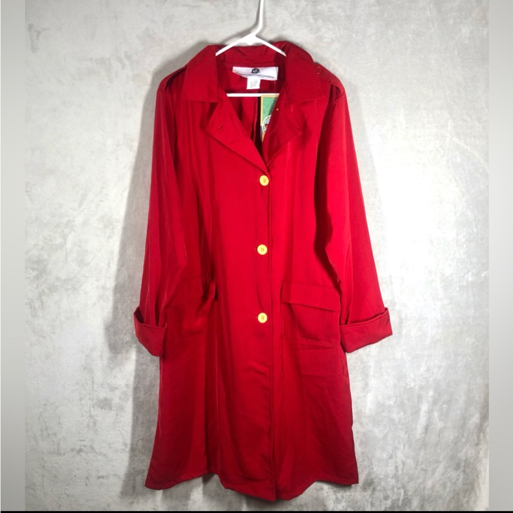 Carmen Sandiego Costume Red Trench Coat Size 1X Education Halloween Geography